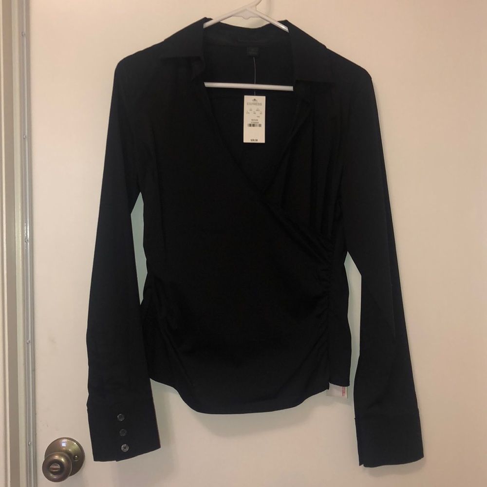 Express Design Studio Top w/ zipper on left side